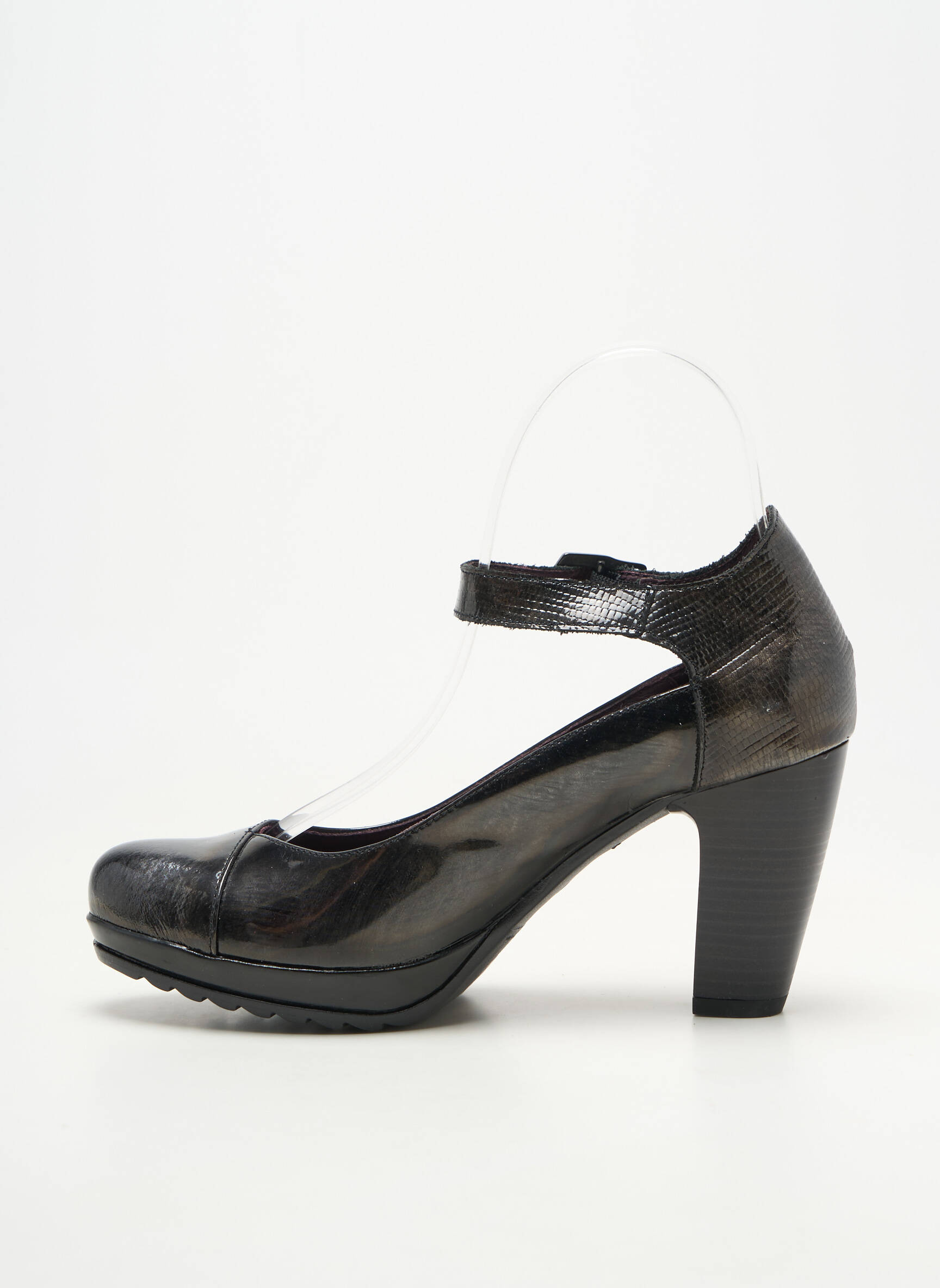Pantofi cu toc material neted toc de 7 la 9 cm negru JOSE SAENZ femeie