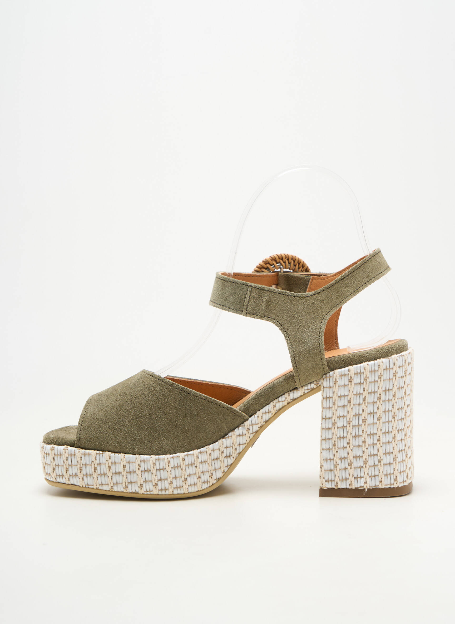 Sandale/pantofi decupați închidere cu buclă(e) toc de 7 la 9 cm verde MINKA DESIGN femeie