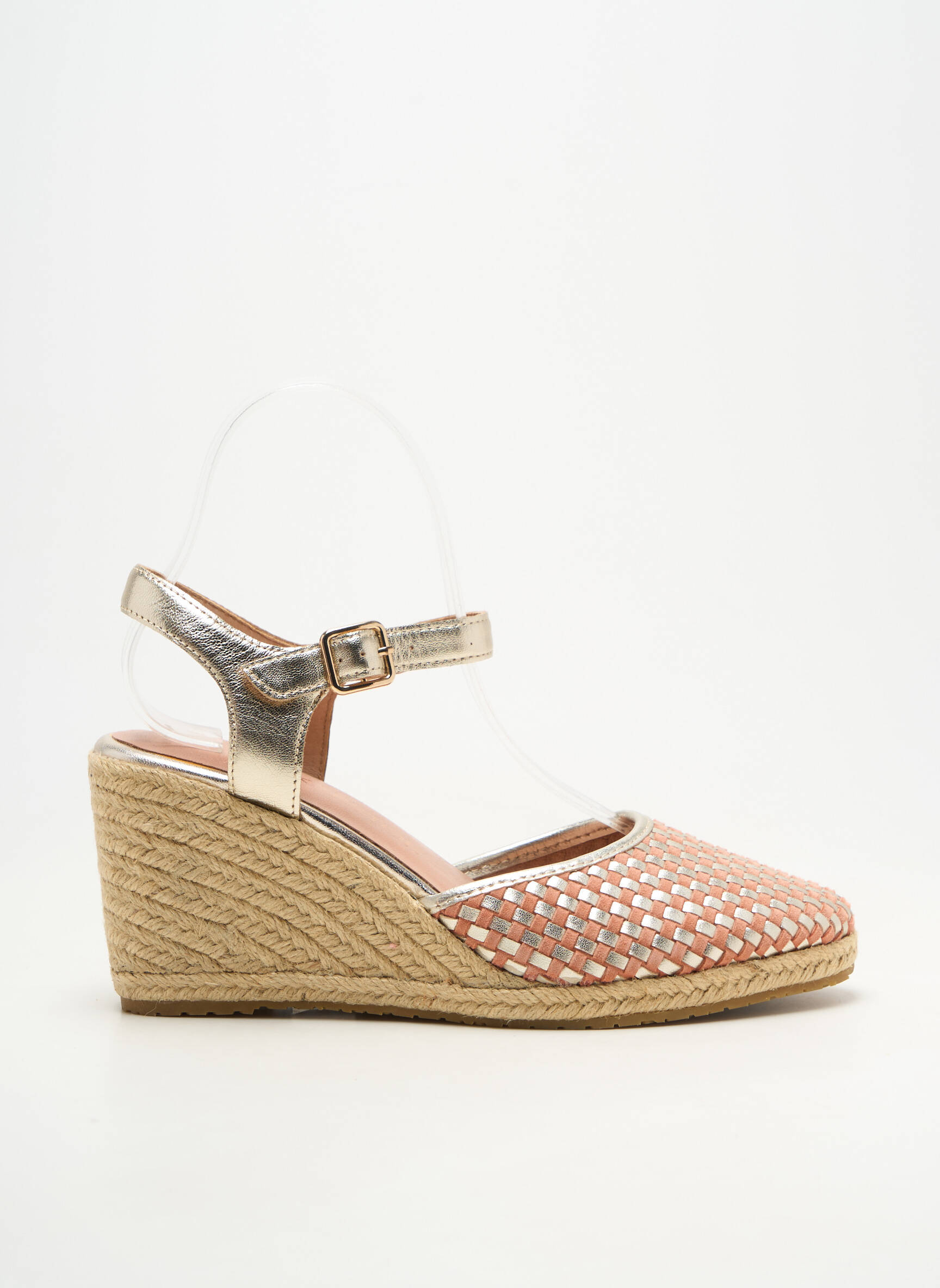 Espadrile vârf rotund toc de 7 la 9 cm portocalie EMILIE KARSTON femeie