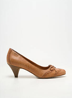 Pantofi cu toc material neted toc de 4 la 6 cm maro ESPRIT femeie