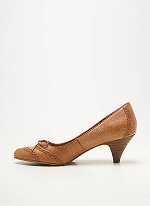Pantofi cu toc material neted toc de 4 la 6 cm maro ESPRIT femeie
