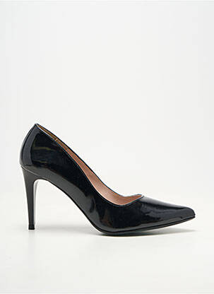 Pantofi cu toc material neted toc de 7 la 9 cm negru GIULIA femeie