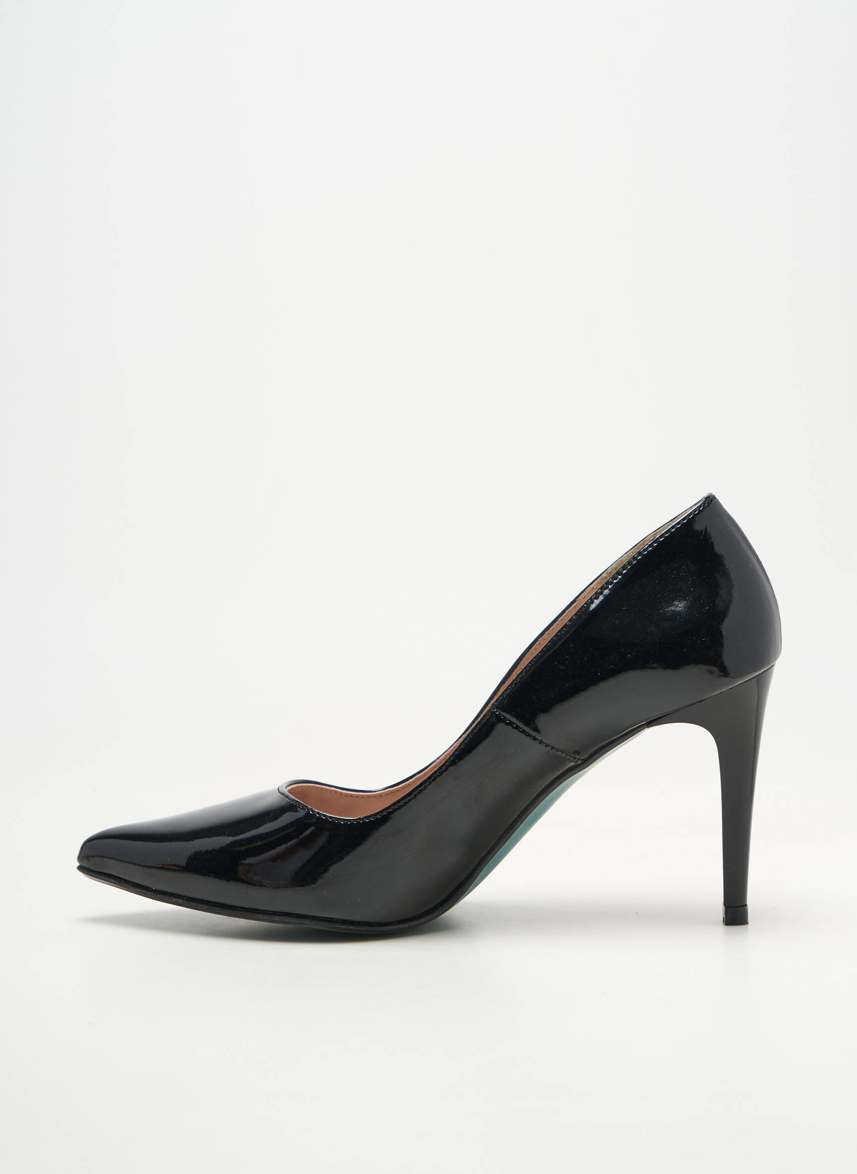 Pantofi cu toc material neted toc de 7 la 9 cm negru GIULIA femeie
