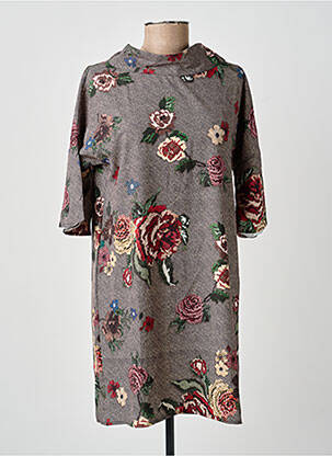 Rochie scurtă mâneci scurte mâneci scurte maro ANTONELLO SERIO femeie