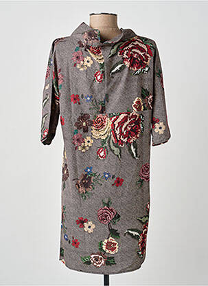 Rochie scurtă mâneci scurte mâneci scurte maro ANTONELLO SERIO femeie