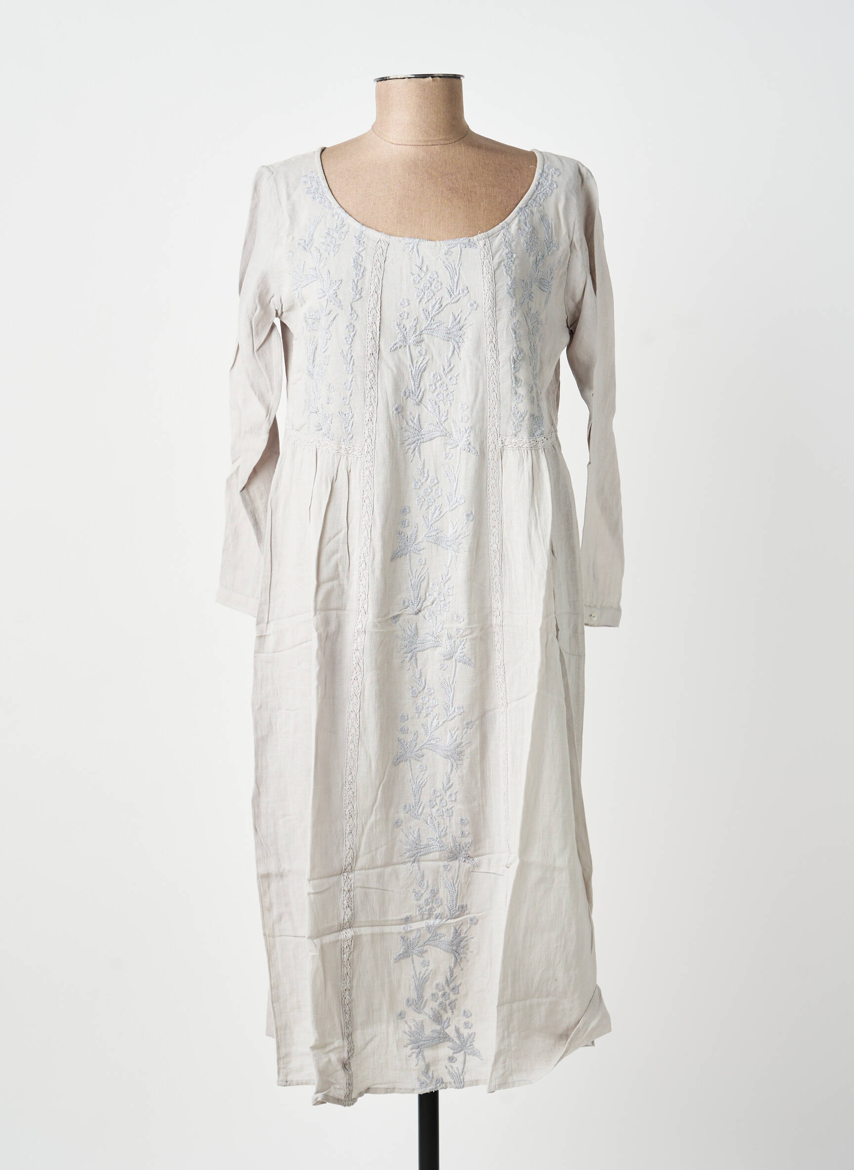 Rochie lungă mâneci lungi mâneci lungi gri BELLAWAY femeie
