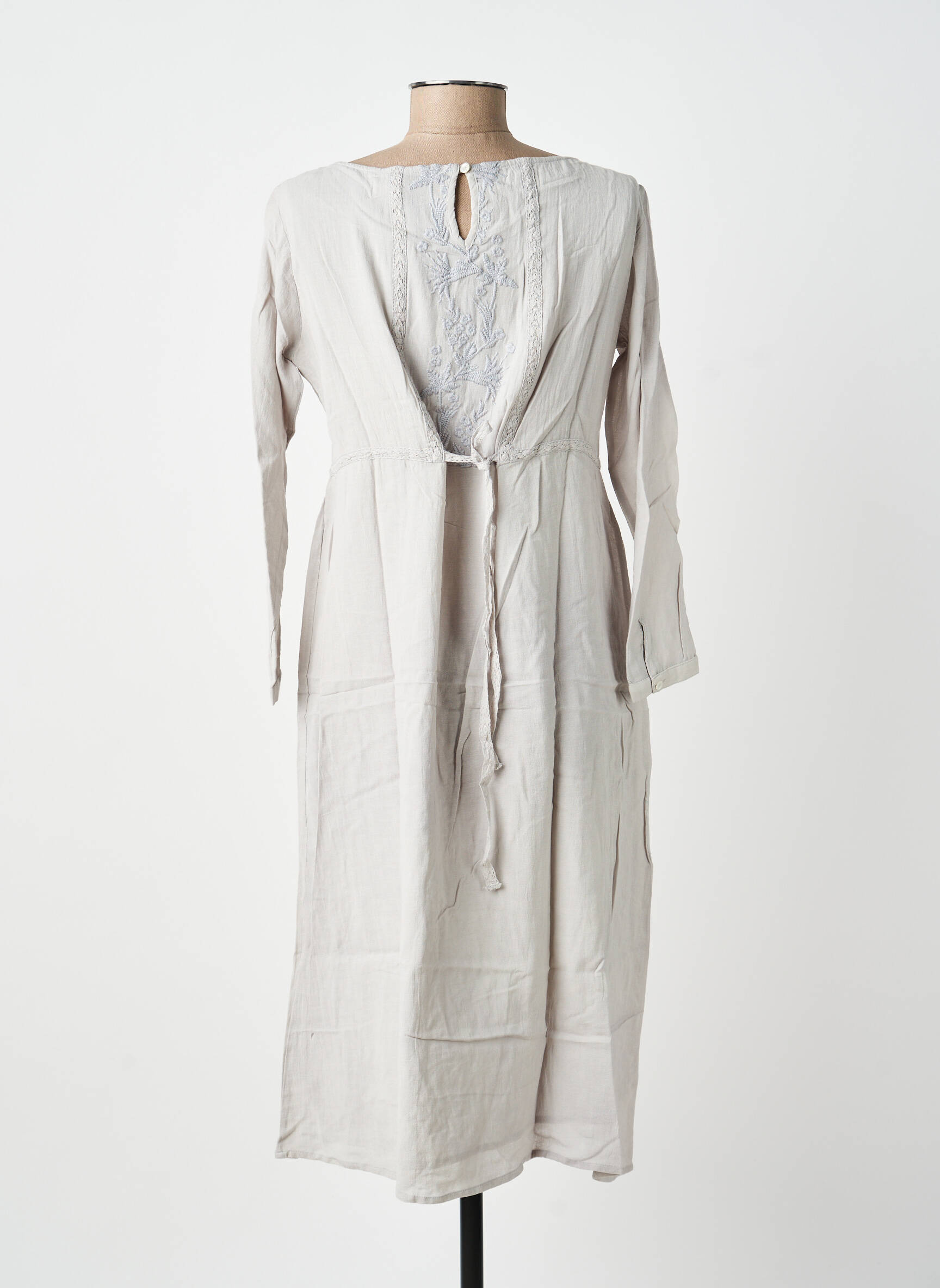 Rochie lungă mâneci lungi mâneci lungi gri BELLAWAY femeie
