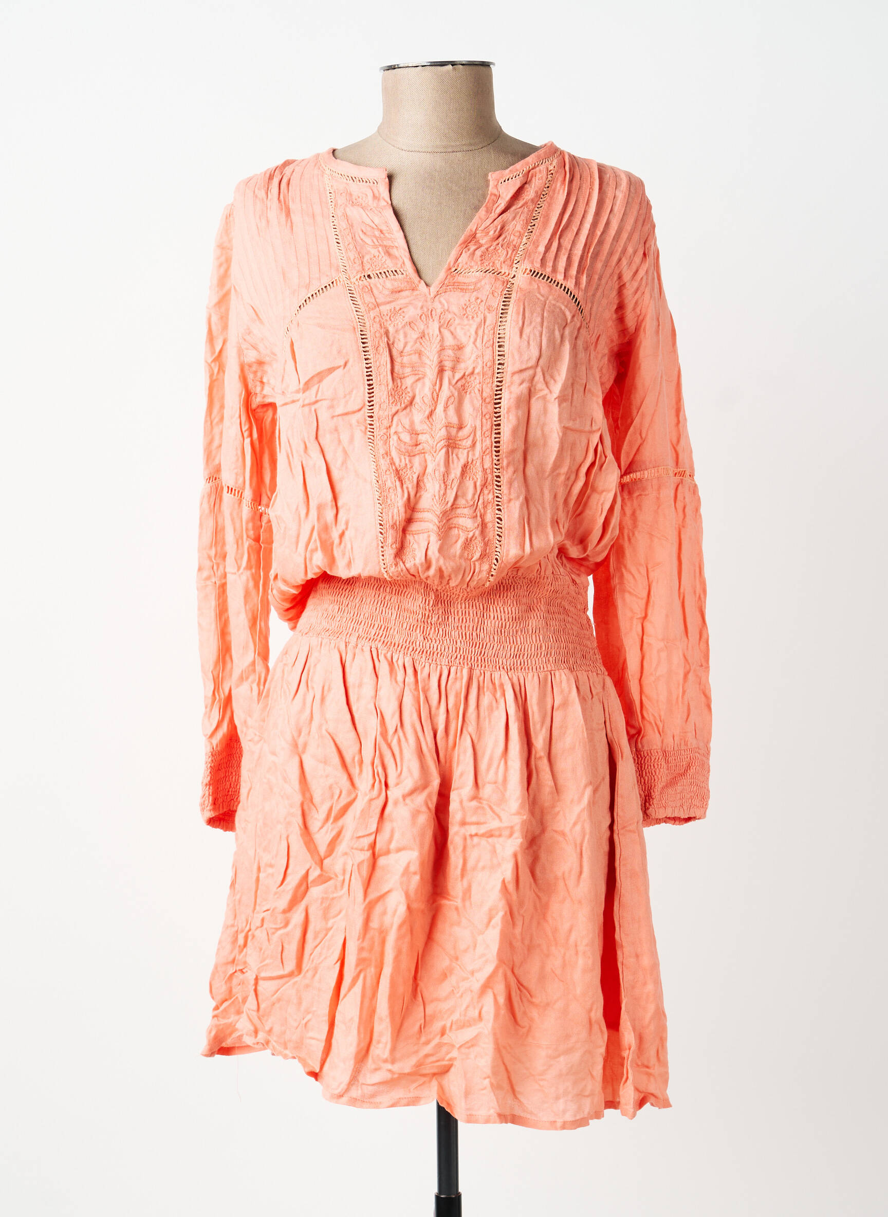 Rochie midi mâneci lungi mâneci lungi portocalie BELLAWAY femeie