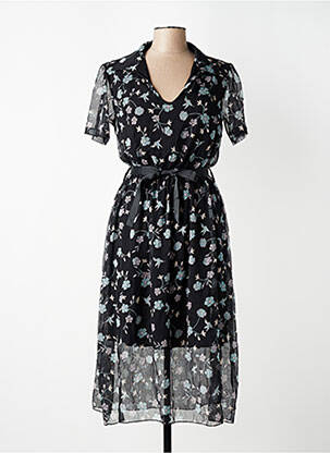 Rochie midi croială fluidă mâneci scurte negru NAS.TY CO' femeie