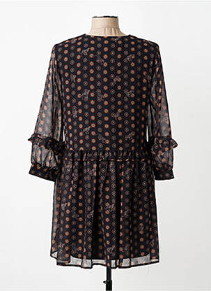 Rochie scurtă croială fluidă mâneci 3/4 negru ANGELA DAVIS femeie