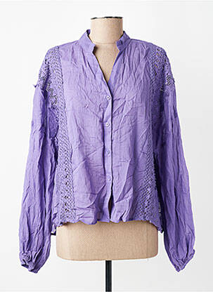 Cămașă țesătură crep mâneci lungi violet WIYA femeie