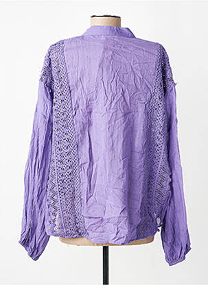 Cămașă țesătură crep mâneci lungi violet WIYA femeie