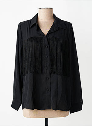 Cămașă țesătură crep mâneci lungi negru SOUVENIR femeie