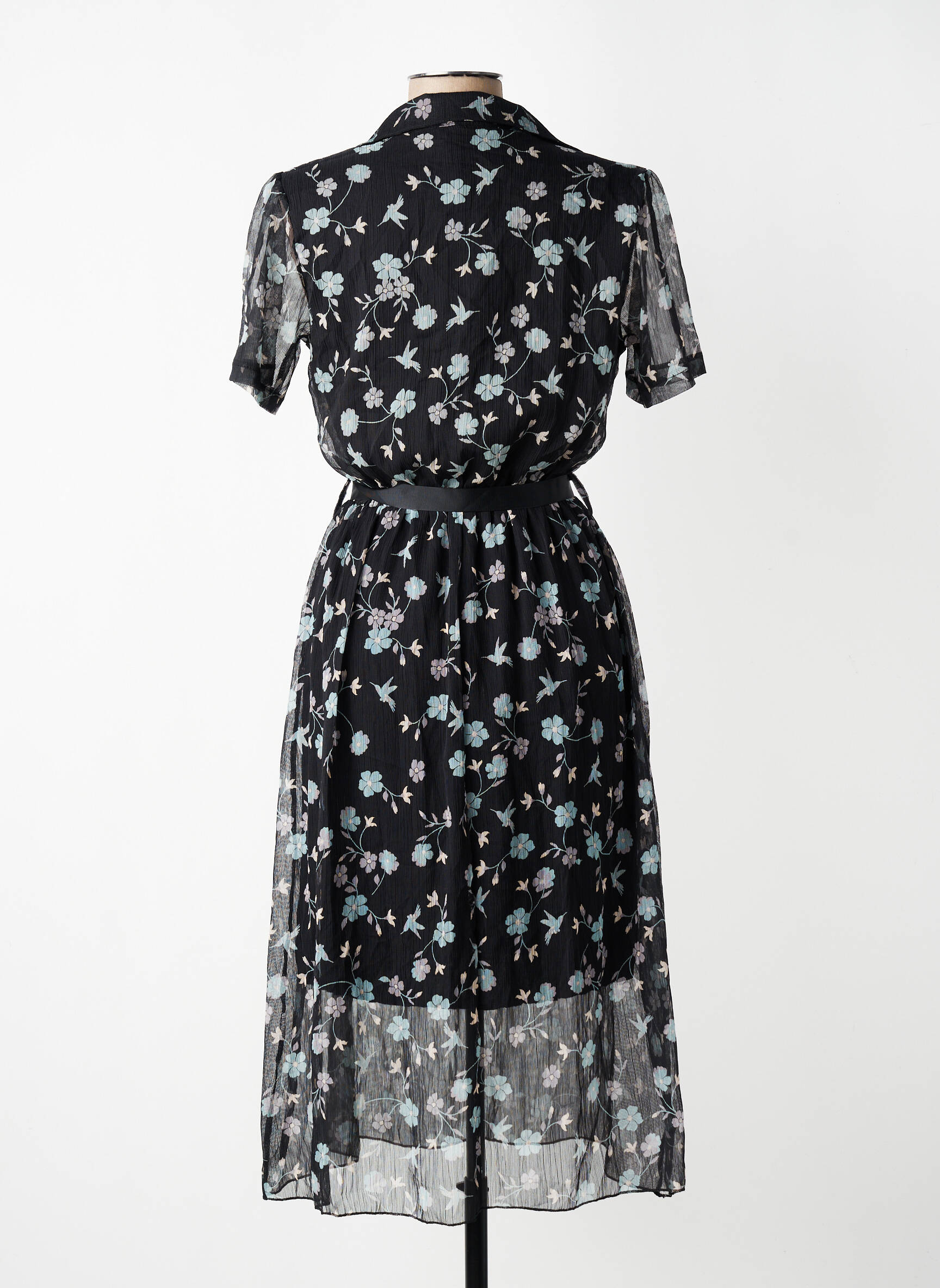 Rochie midi croială fluidă mâneci scurte negru NAS.TY CO' femeie