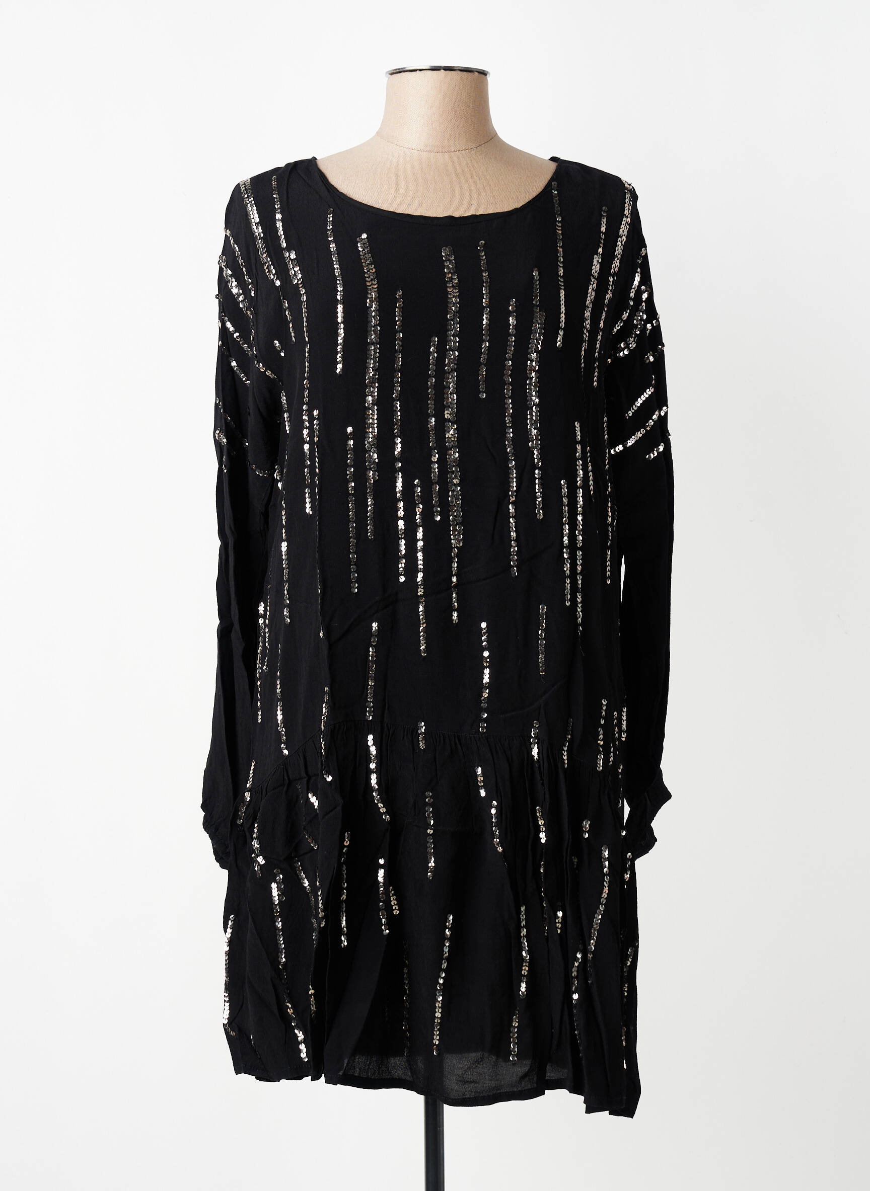 Rochie scurtă mâneci lungi mâneci lungi negru CHARLIE JOE femeie