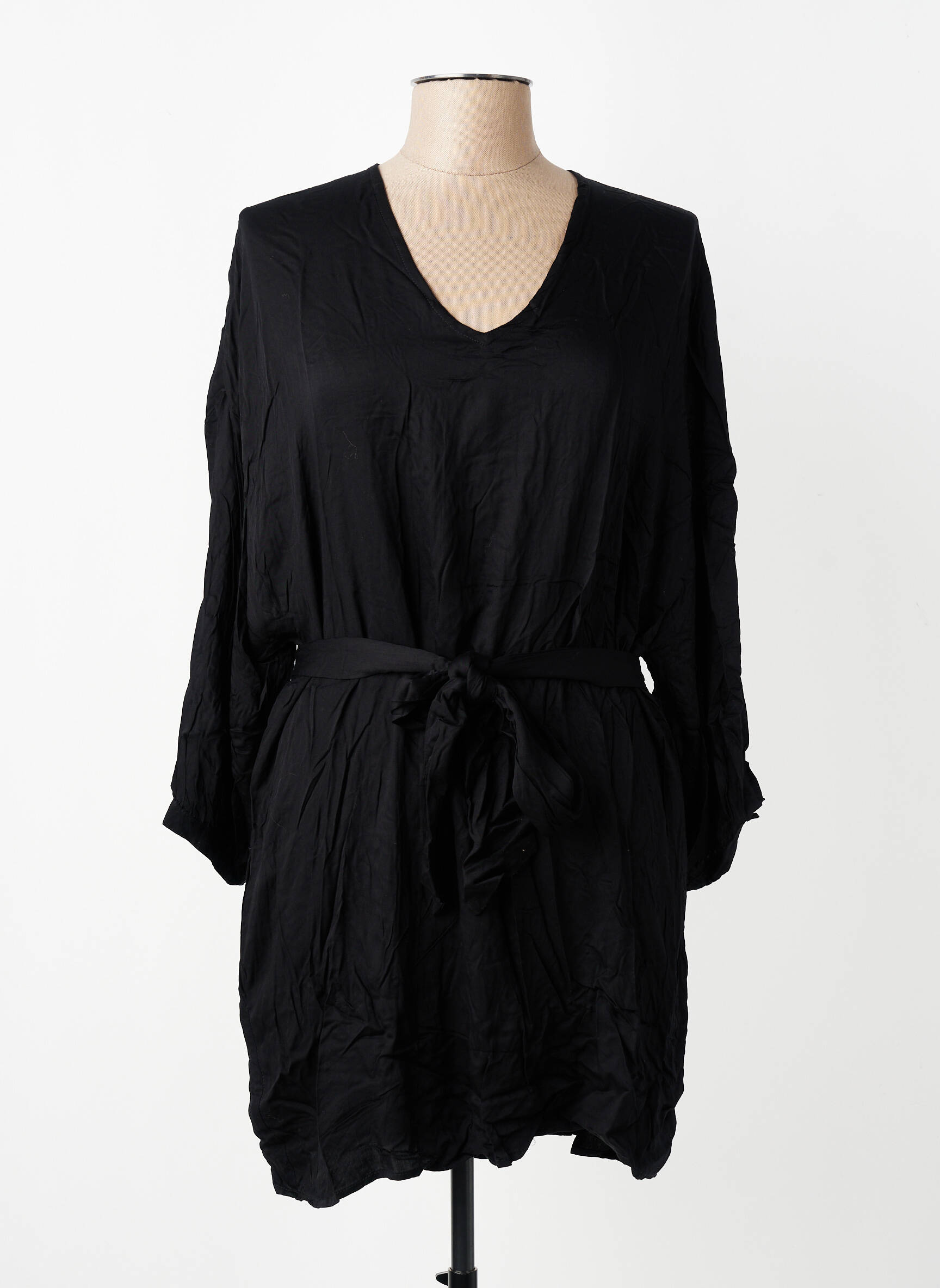 Rochie scurtă croială fluidă mâneci lungi negru CHARLIE JOE femeie