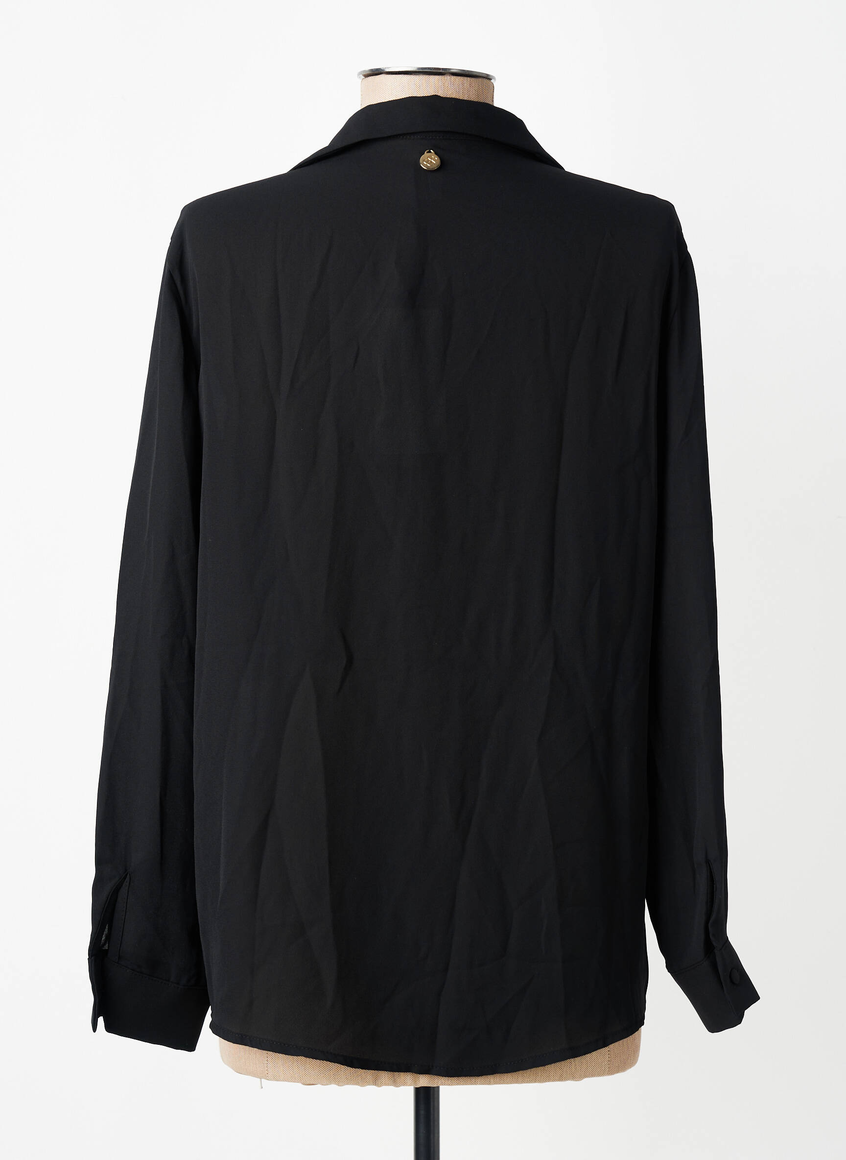 Cămașă țesătură crep mâneci lungi negru SOUVENIR femeie