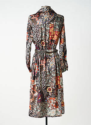 Rochie midi imprimeu floral mâneci lungi maro ANGELA DAVIS femeie