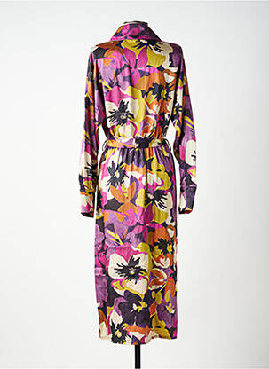 Rochie midi imprimeu floral mâneci lungi violet SOUVENIR femeie