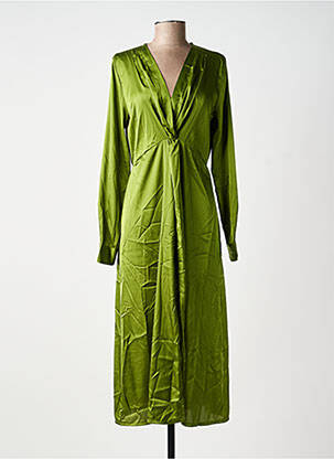 Rochie midi mâneci lungi mâneci lungi verde KING KONG femeie