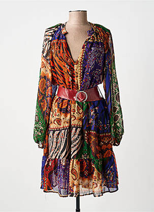 Rochie midi croială fluidă mâneci lungi maro MARYLEY femeie