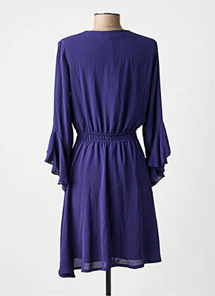 Rochie midi țesătură crep mâneci lungi violet ANGELA DAVIS femeie