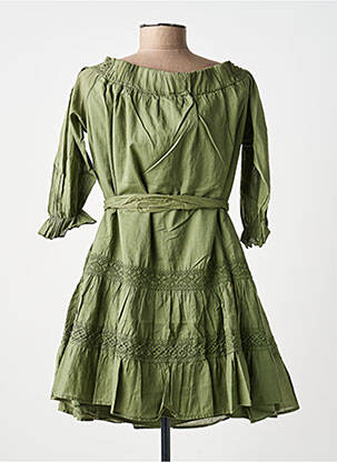 Rochie scurtă mâneci 3/4 mâneci 3/4 verde KING KONG femeie