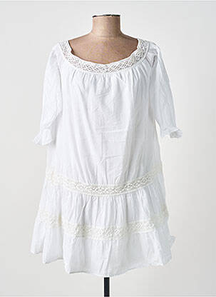 Rochie scurtă mâneci 3/4 mâneci 3/4 alb KING KONG femeie