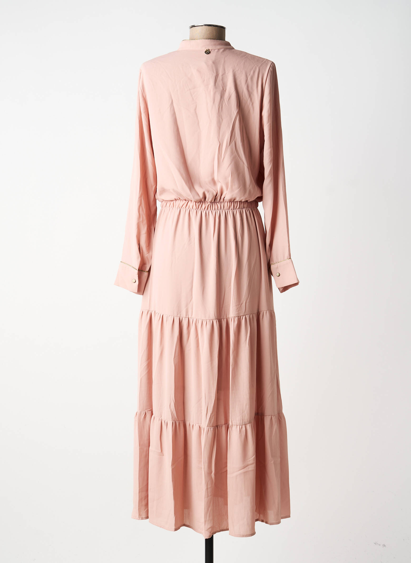Rochie lungă mâneci lungi mâneci lungi roz SOUVENIR femeie