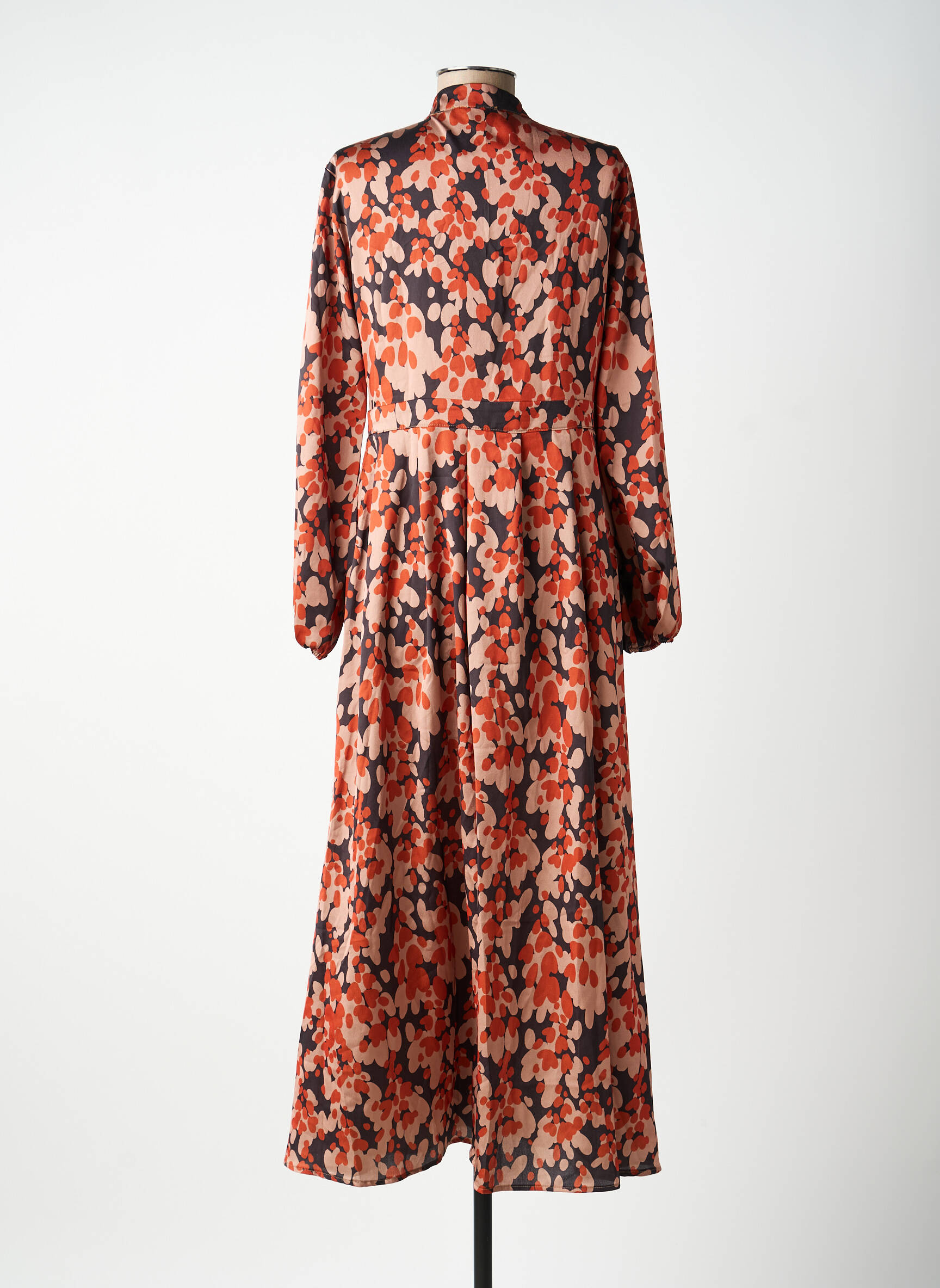 Rochie lungă mâneci lungi mâneci lungi portocalie MARYLEY femeie