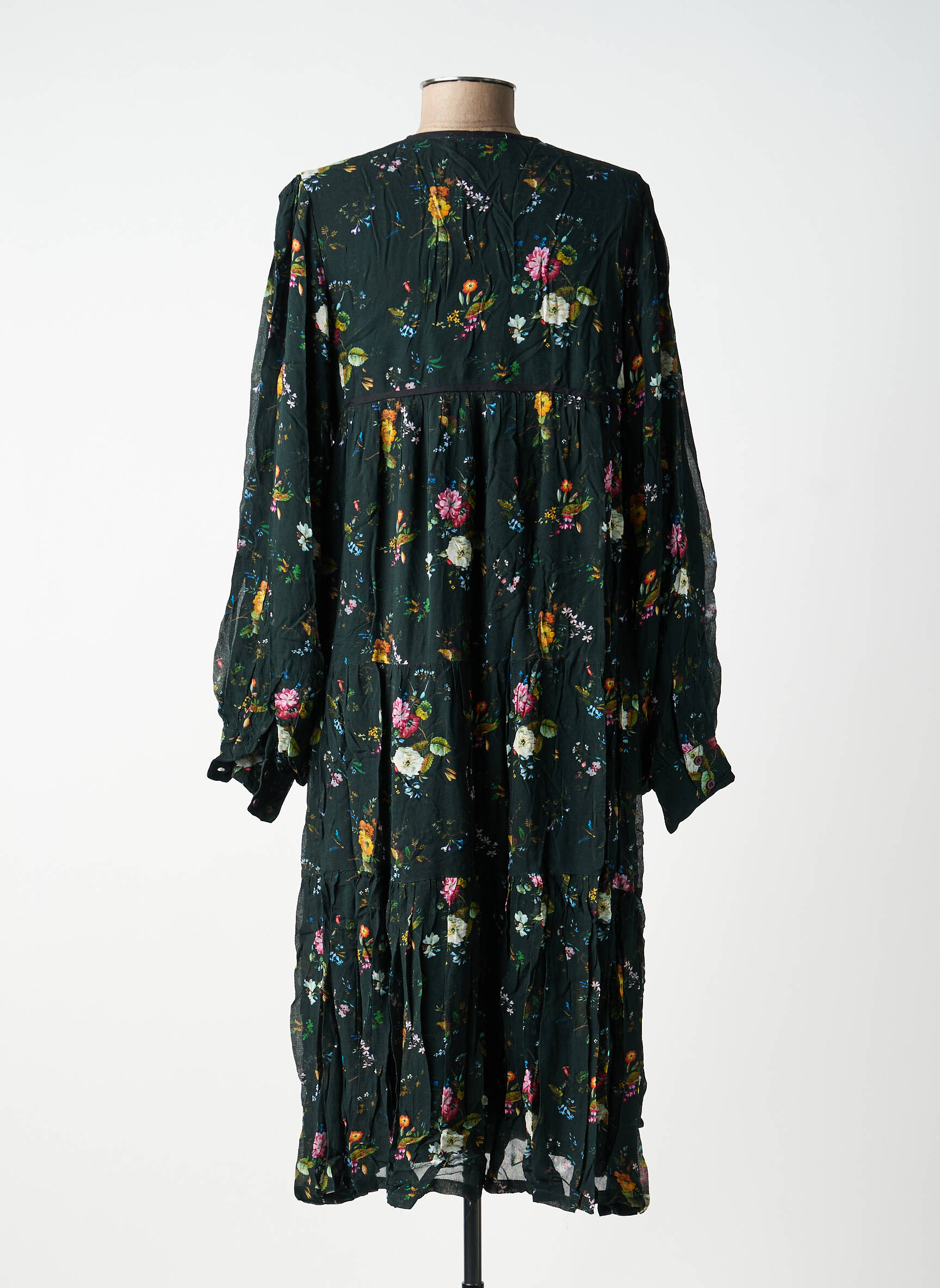 Rochie midi imprimeu floral mâneci lungi negru CHARLIE JOE femeie