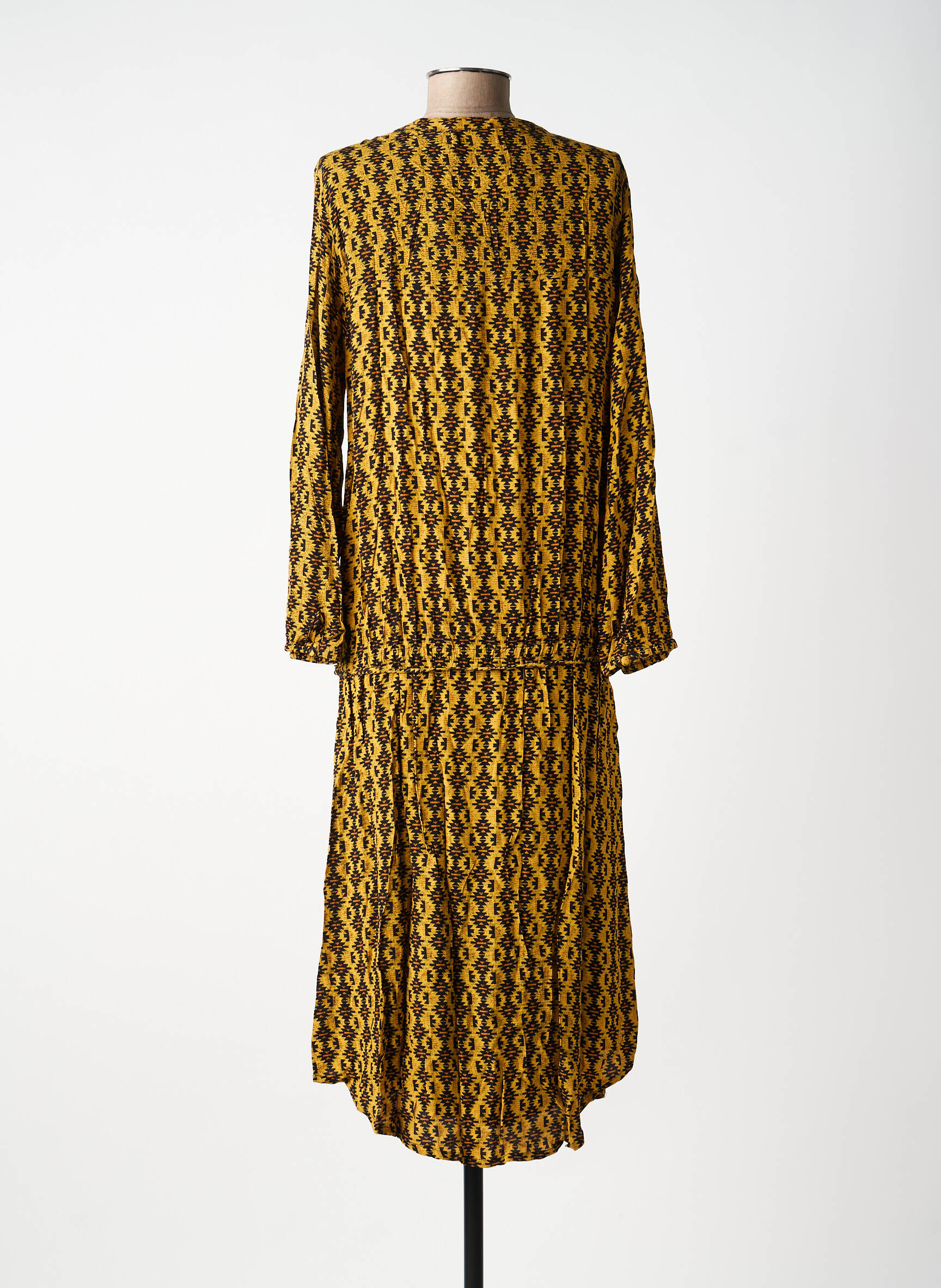 Rochie lungă mâneci lungi mâneci lungi galben CHARLIE JOE femeie
