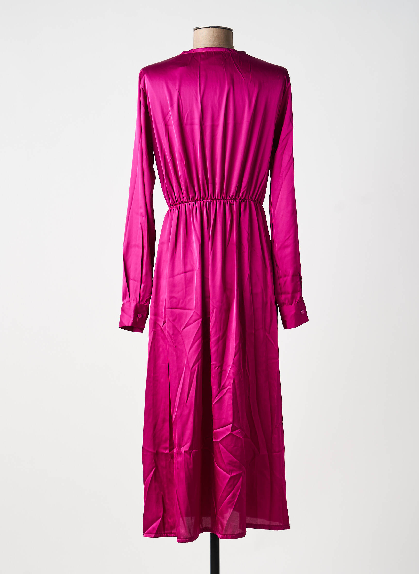 Rochie midi mâneci lungi mâneci lungi roz KING KONG femeie