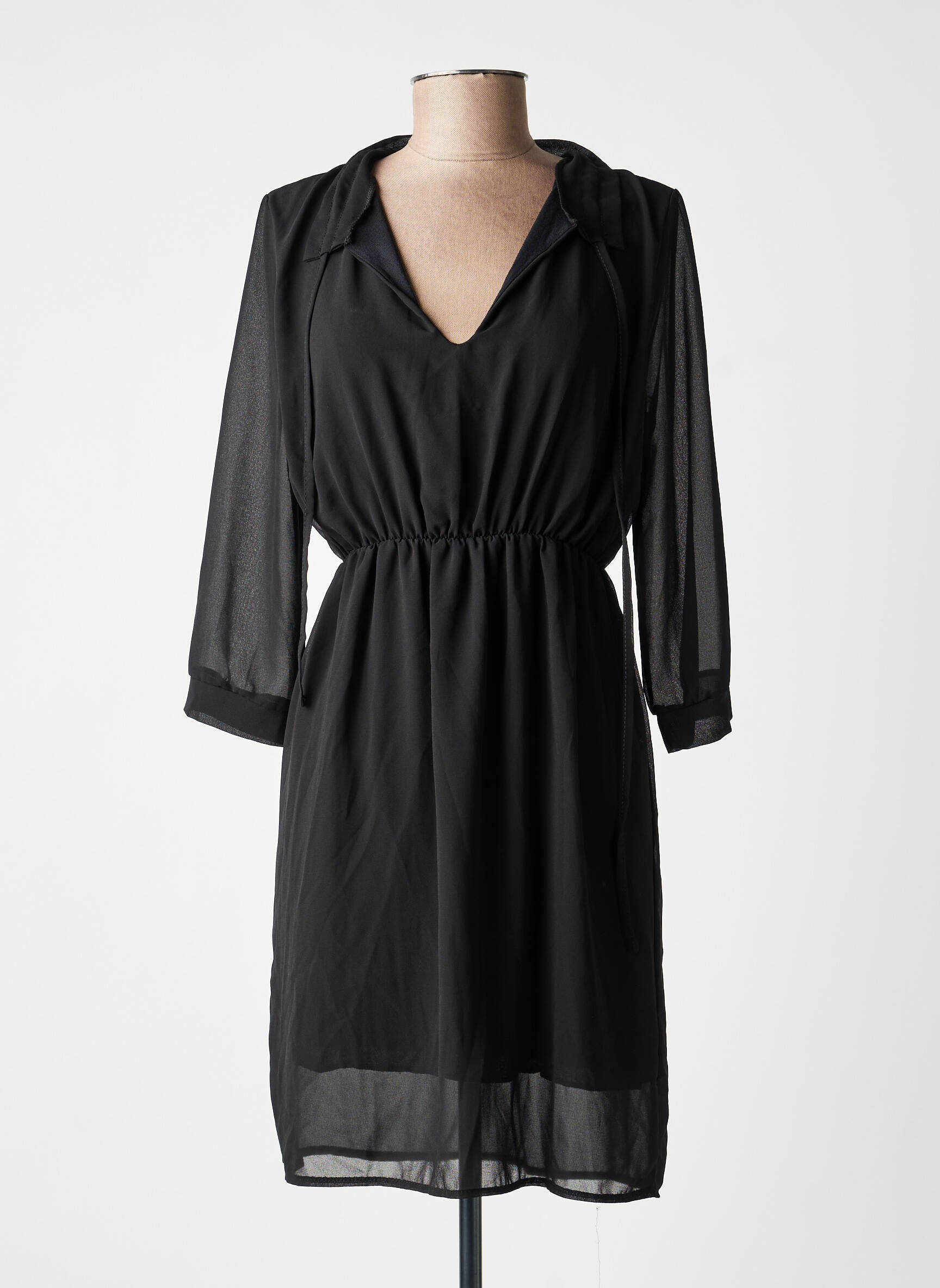 Rochie scurtă mâneci 3/4 mâneci 3/4 negru ANTONELLO SERIO femeie