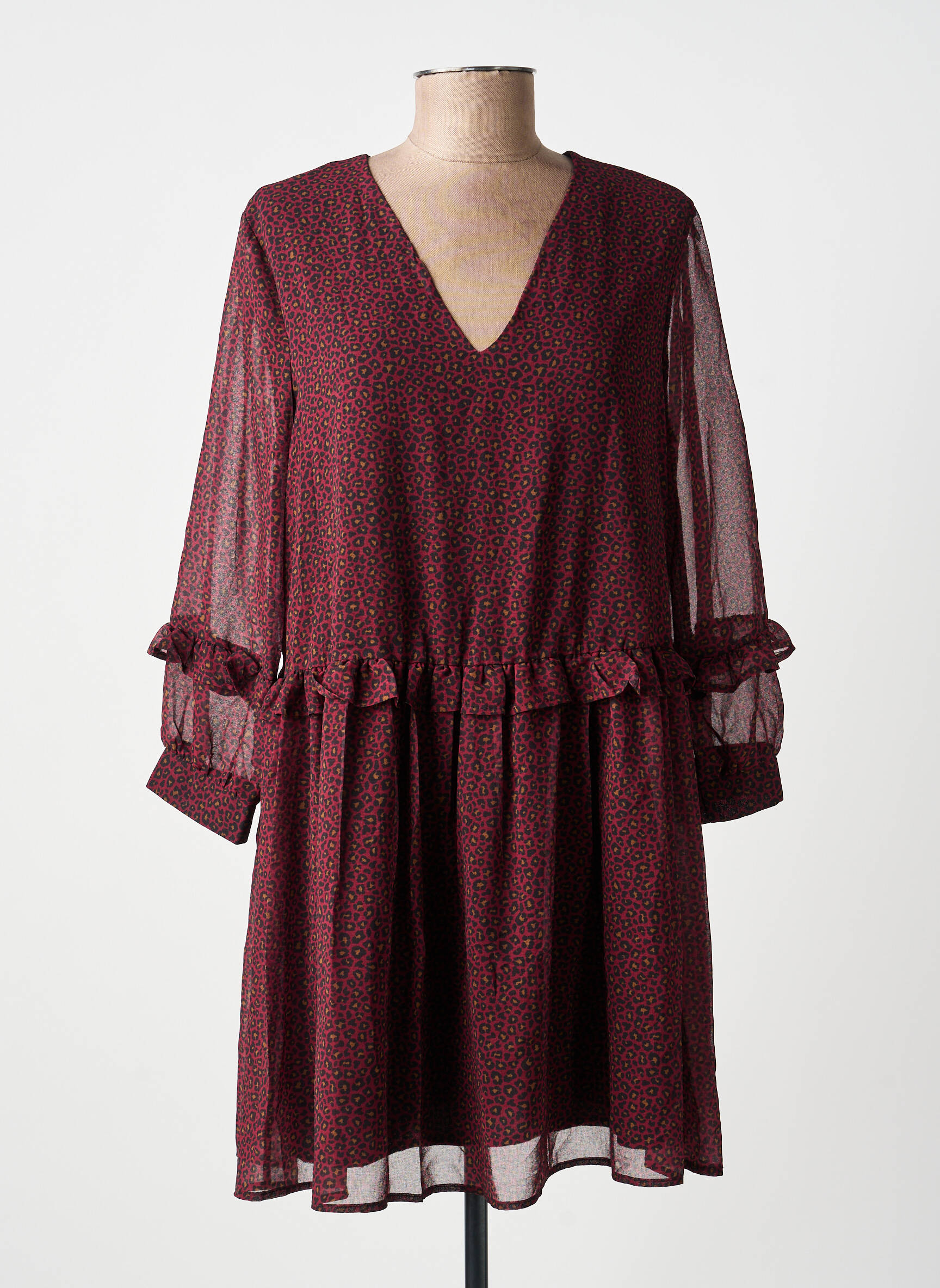 Rochie scurtă mâneci 3/4 mâneci 3/4 violet ANGELA DAVIS femeie