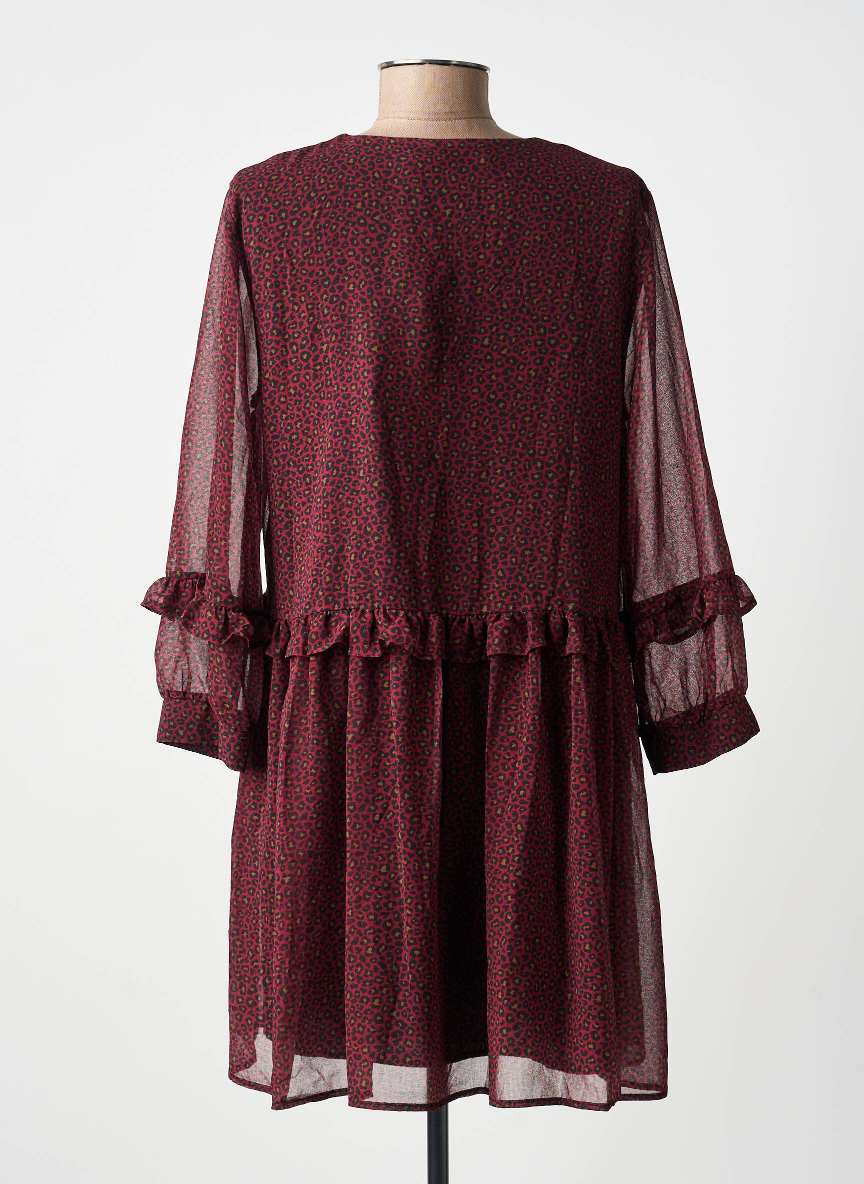 Rochie scurtă mâneci 3/4 mâneci 3/4 violet ANGELA DAVIS femeie