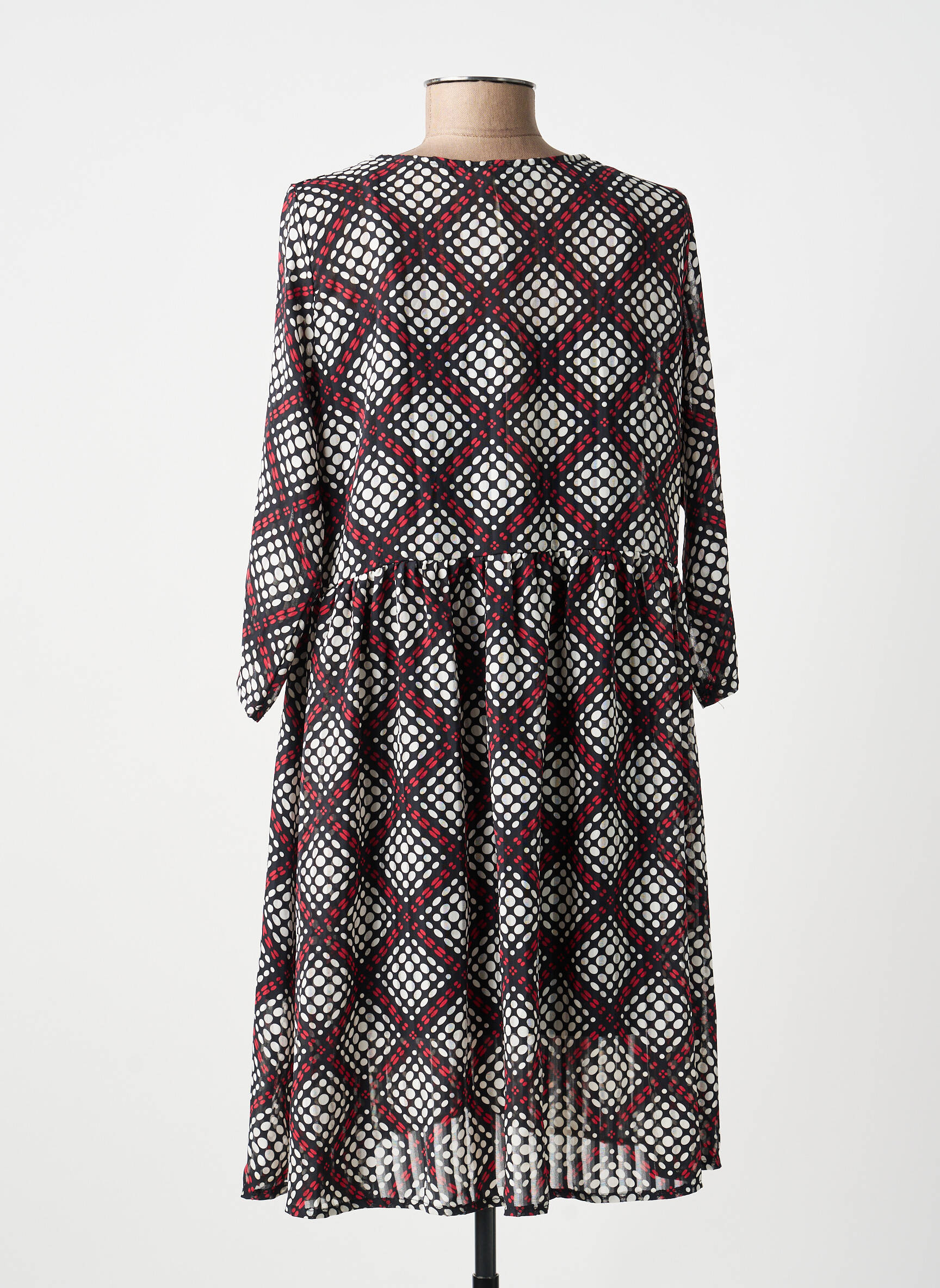 Rochie midi mâneci 3/4 mâneci 3/4 negru ANTONELLO SERIO femeie