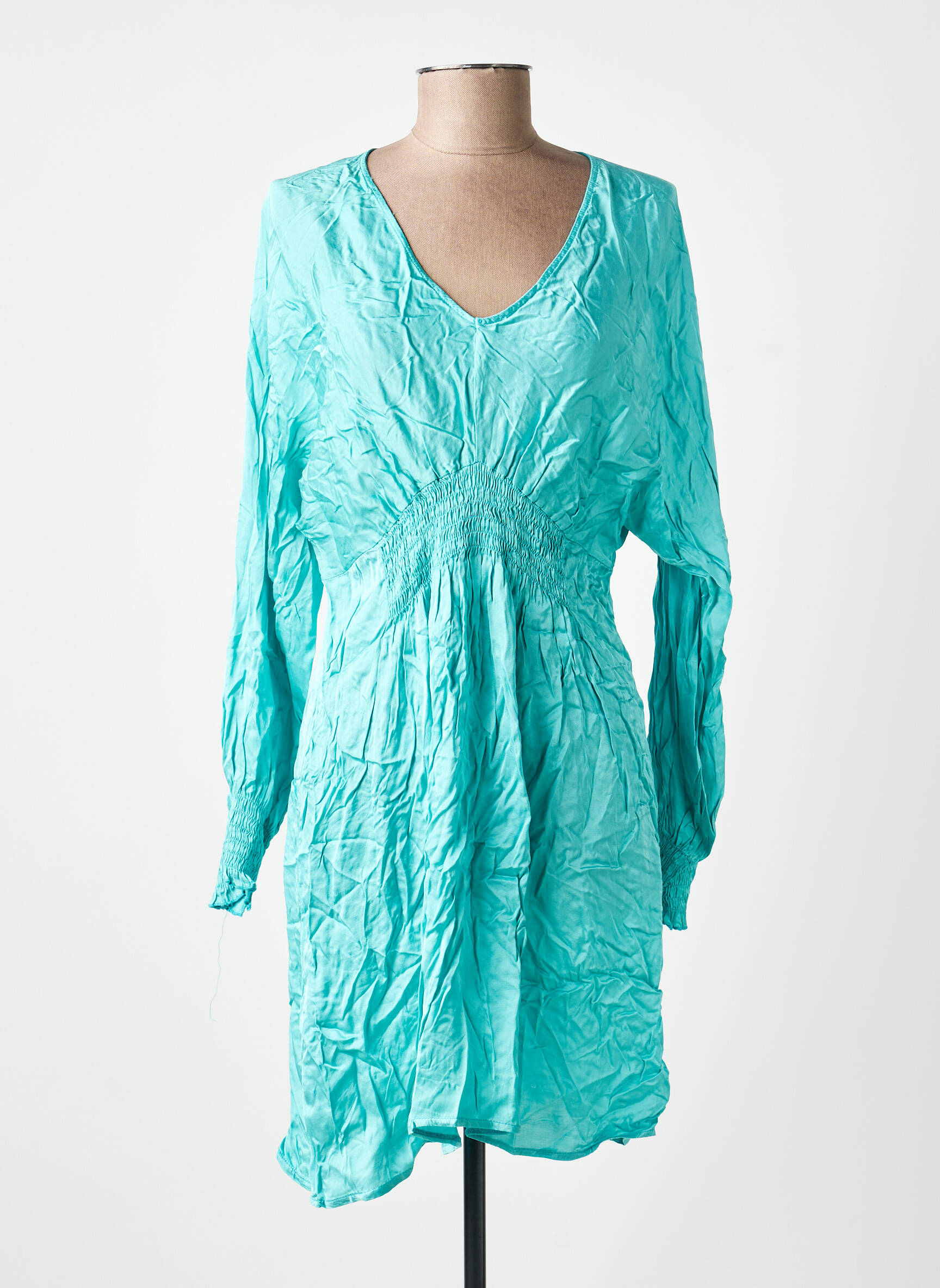 Rochie midi mâneci lungi mâneci lungi albastru ANGELA DAVIS femeie