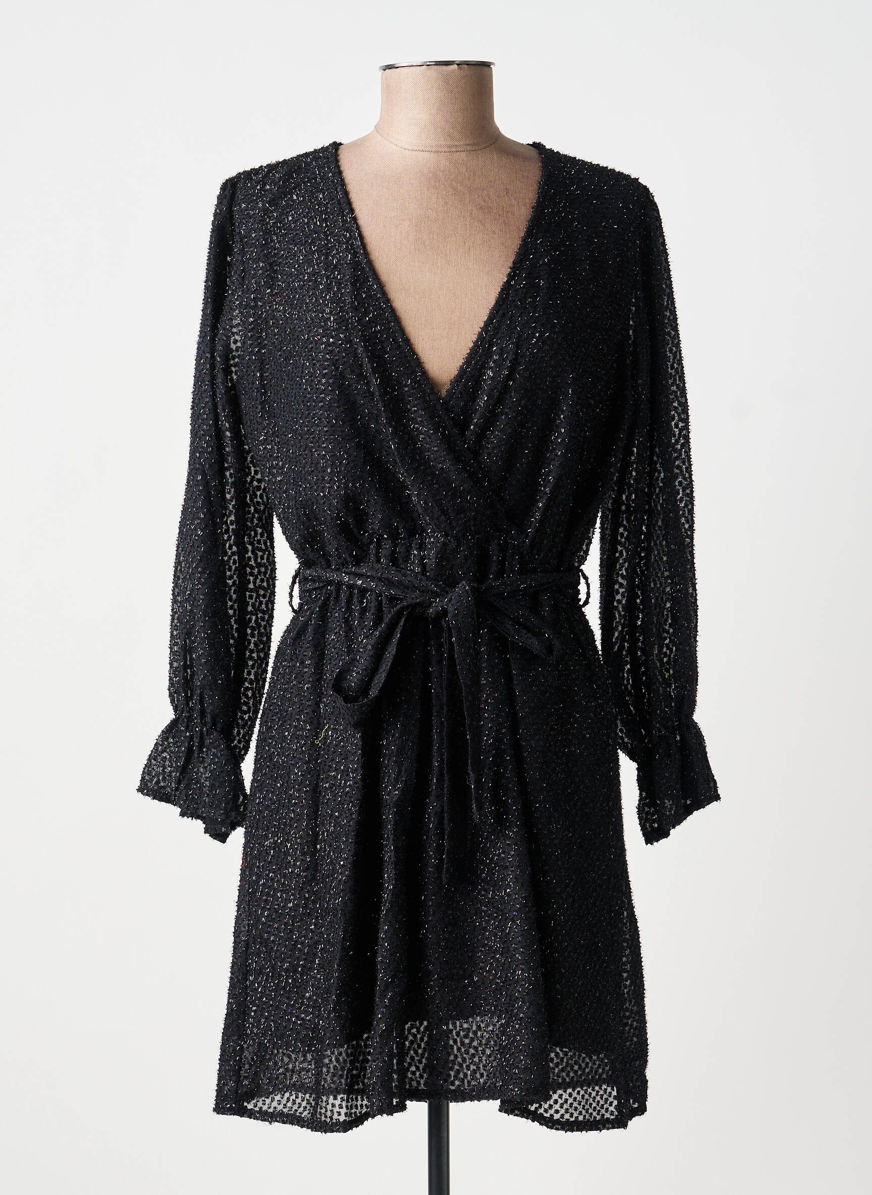 Rochie scurtă mâneci lungi mâneci lungi negru RUE DES ABBESSES femeie
