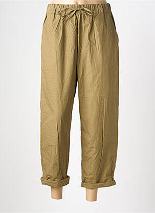 Pantalon drept țesătură poplin mărime normală verde CHARLIE JOE femeie
