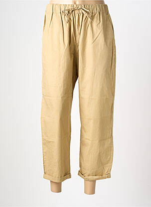 Pantalon drept țesătură poplin mărime normală bej CHARLIE JOE femeie
