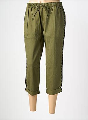 Pantalon 7/8 talie elastică mărime normală verde CHARLIE JOE femeie