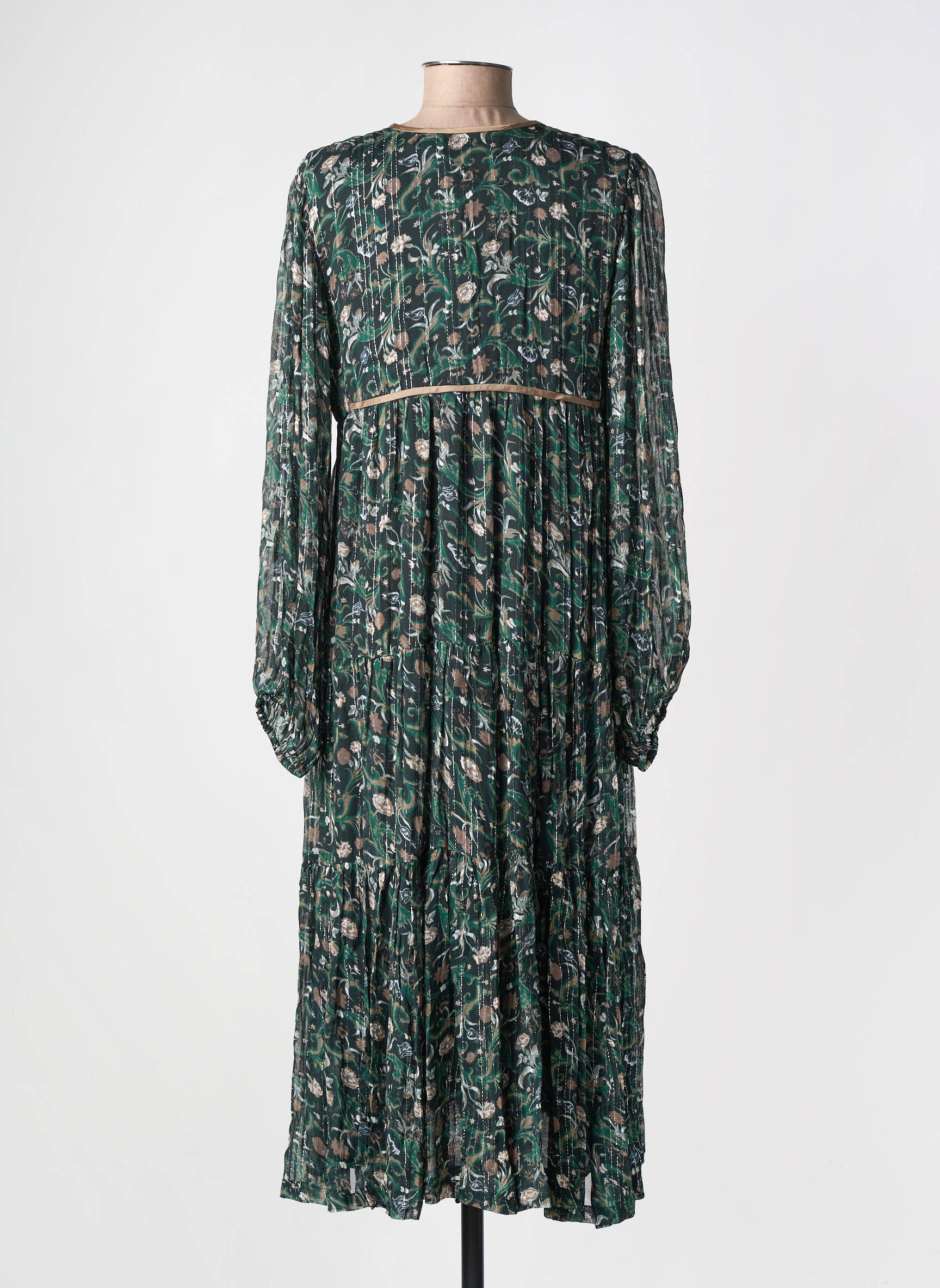 Rochie midi croială fluidă mâneci lungi verde CHARLIE JOE femeie