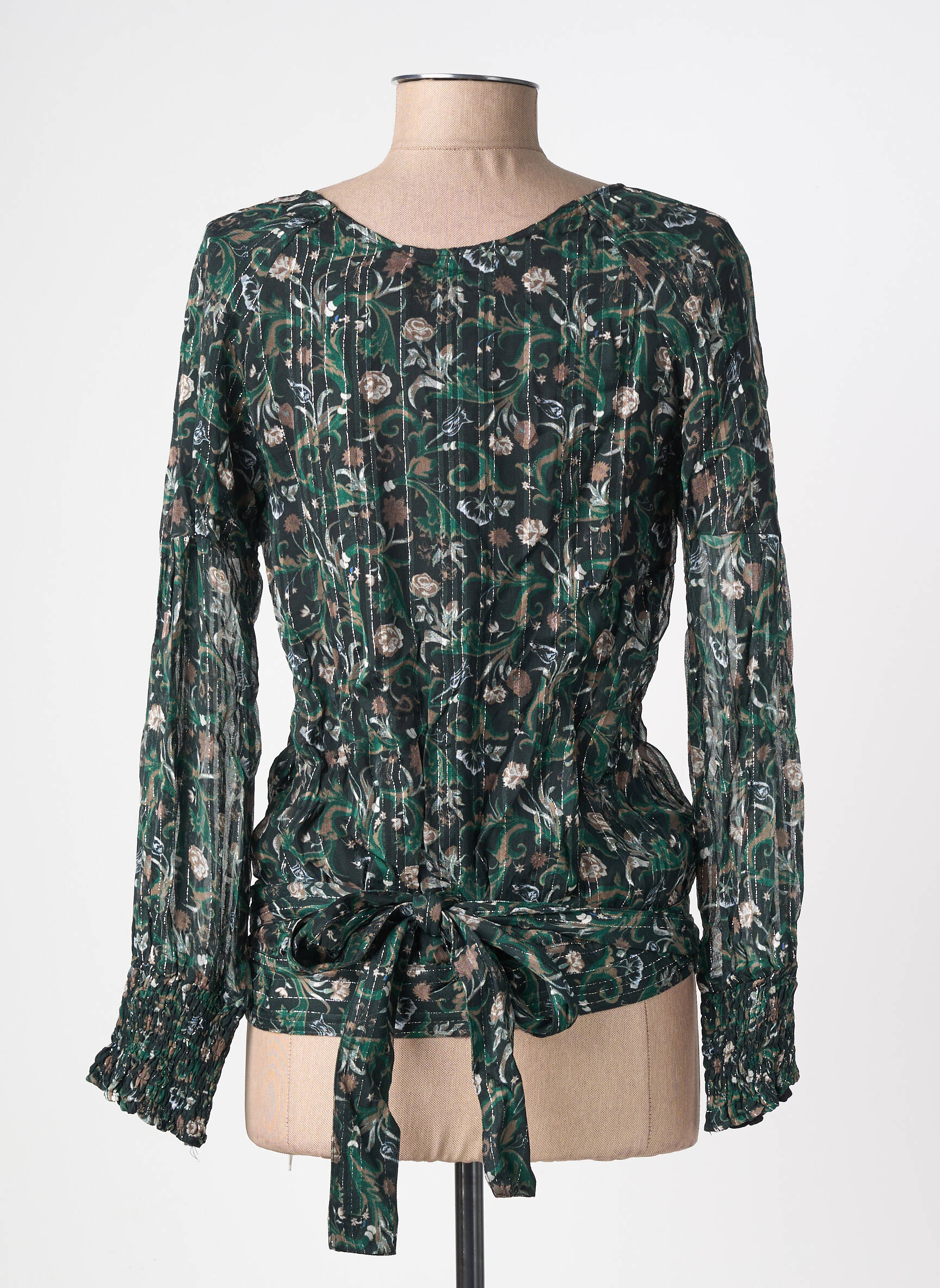 Cămașă imprimeu floral mâneci lungi verde CHARLIE JOE femeie