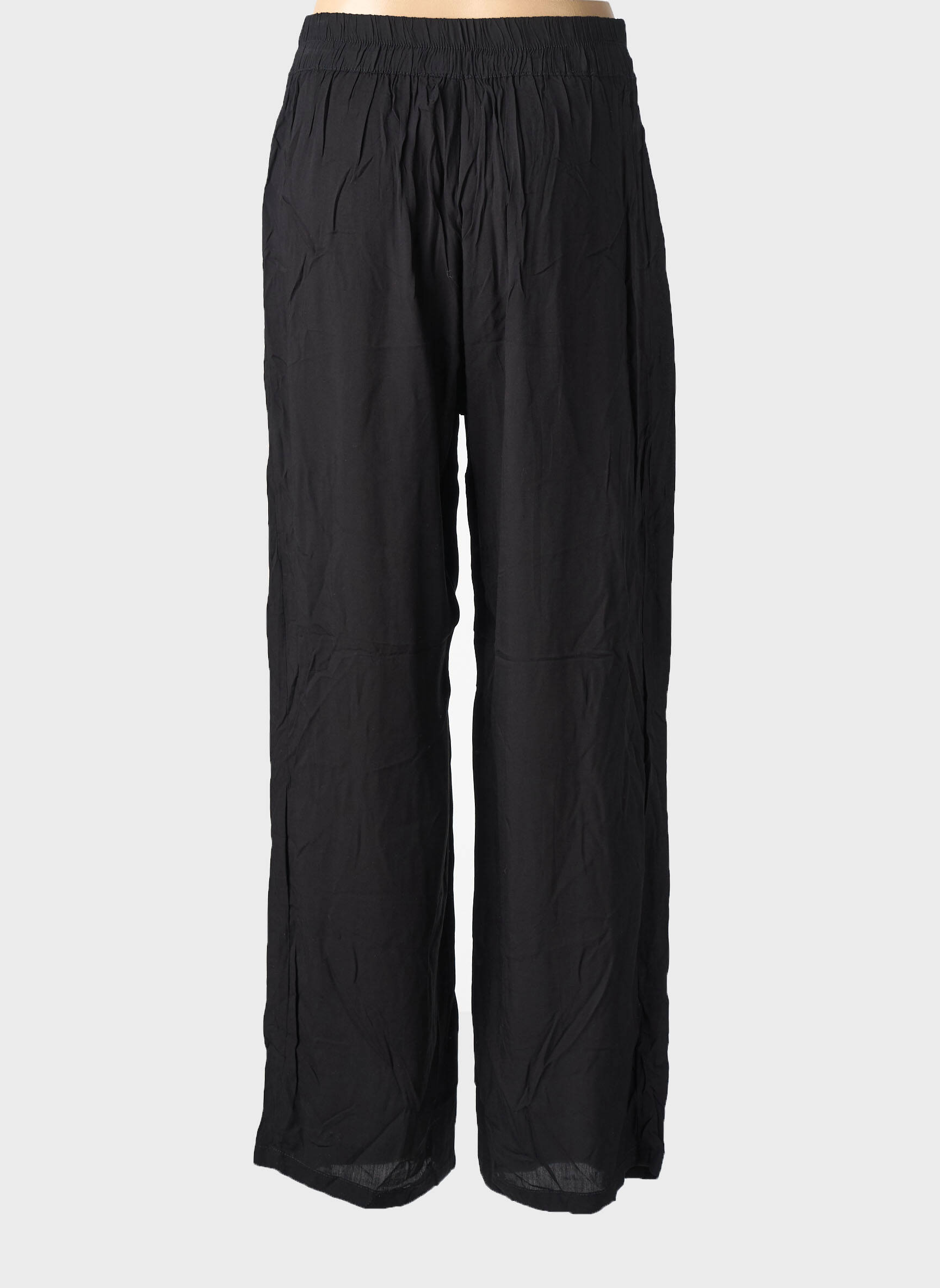 Pantalon drept țesătură poplin mărime normală negru CHARLIE JOE femeie