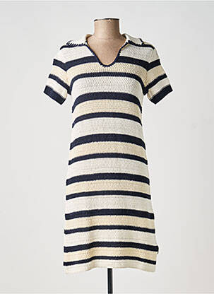 Rochie midi țesătură crep mâneci scurte albastru ARMEDANGELS femeie