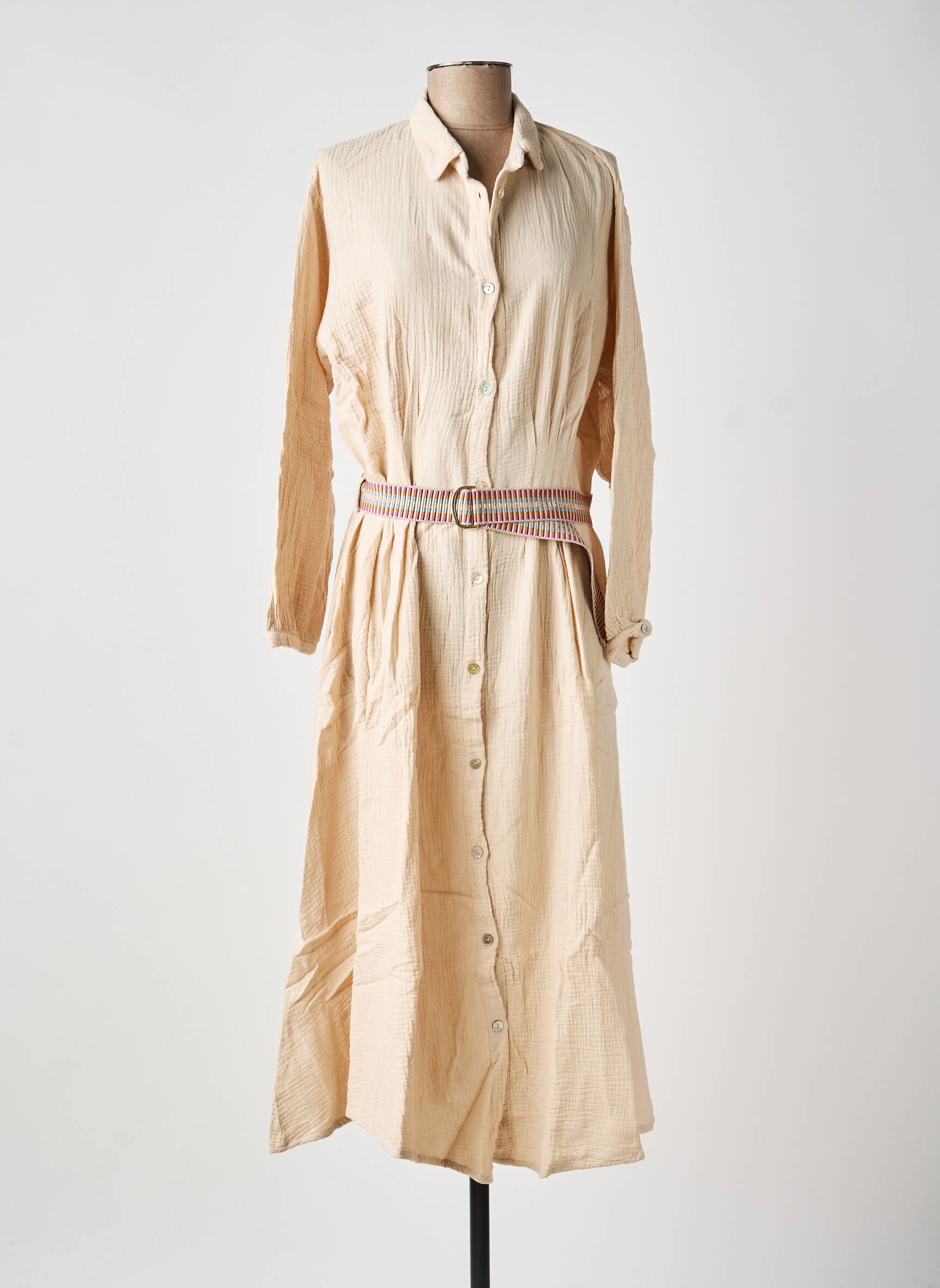 Rochie lungă mâneci lungi mâneci lungi roz LOUIZON femeie