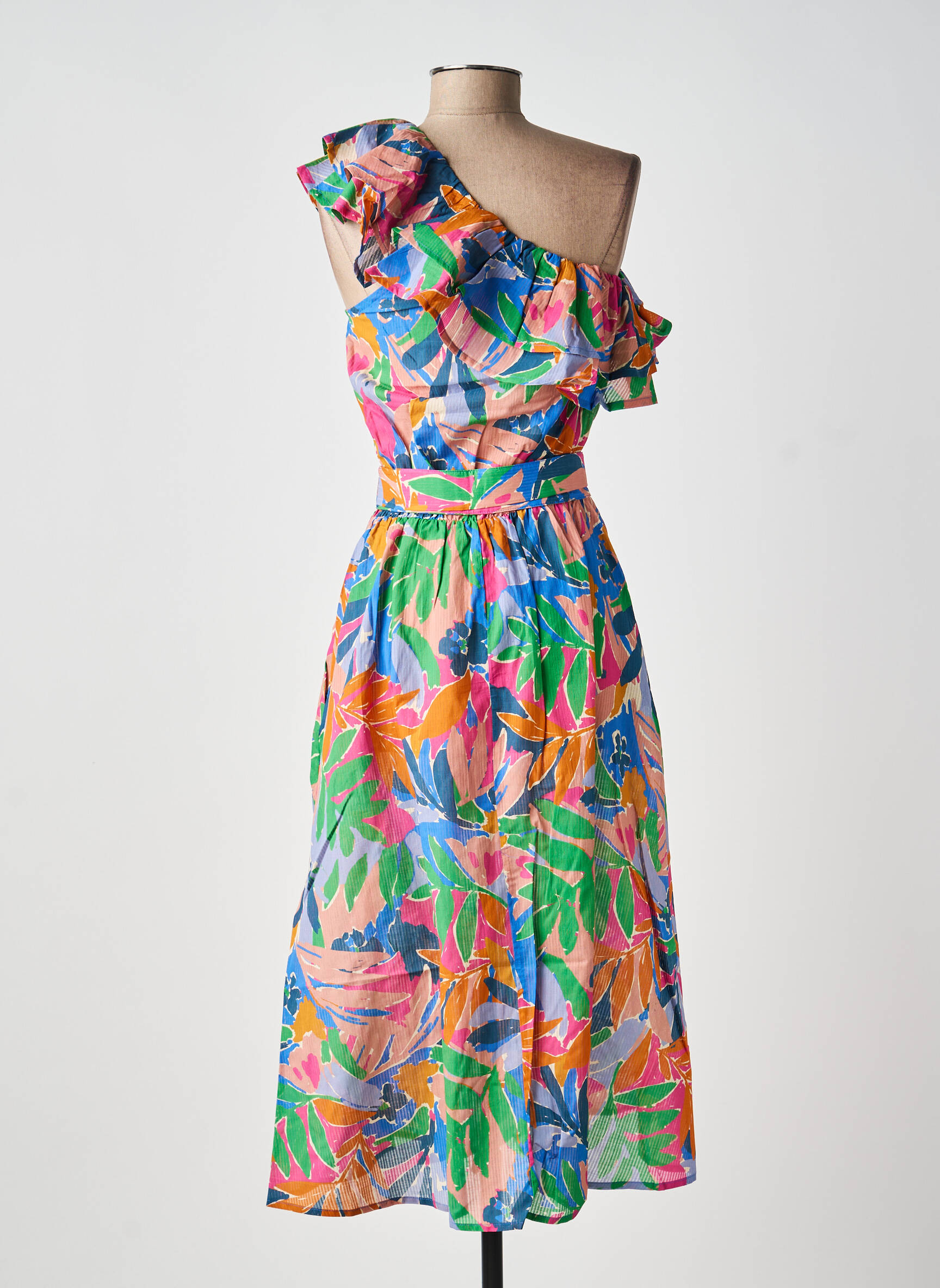 Rochie lungă imprimeu floral fără mâneci albastru LOUIZON femeie