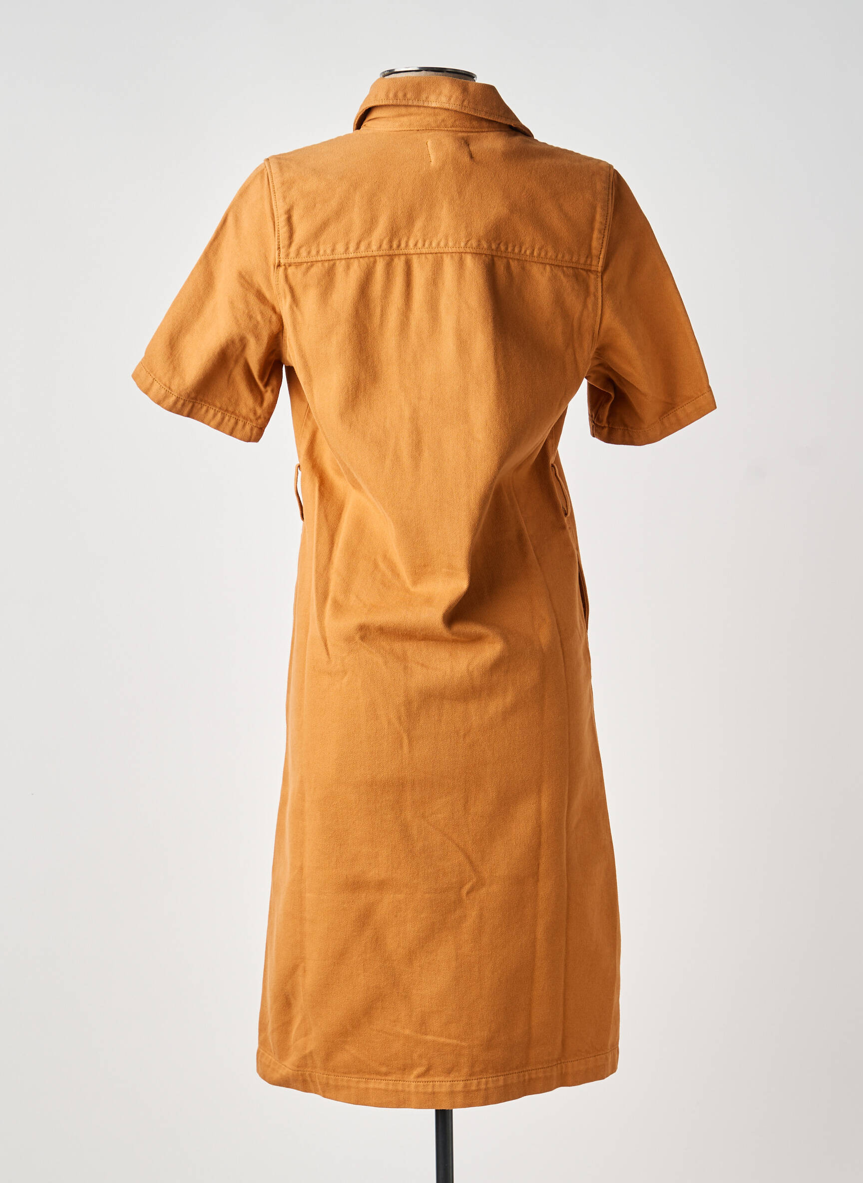 Rochie midi mâneci scurte mâneci scurte portocalie LABDIP femeie