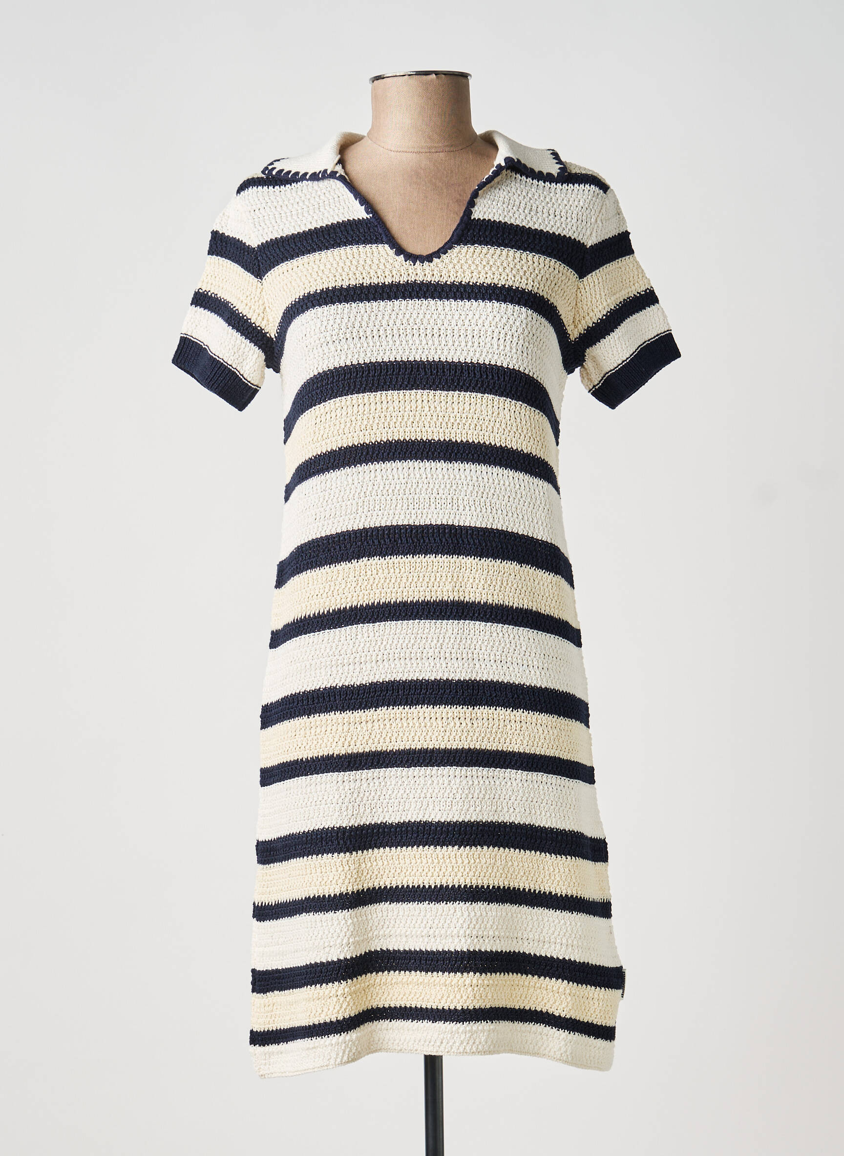 Rochie midi țesătură crep mâneci scurte albastru ARMEDANGELS femeie